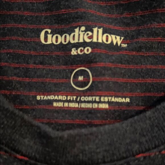 Goodfellow & Co Dark Blue Striped Tee - Picture 2 of 4